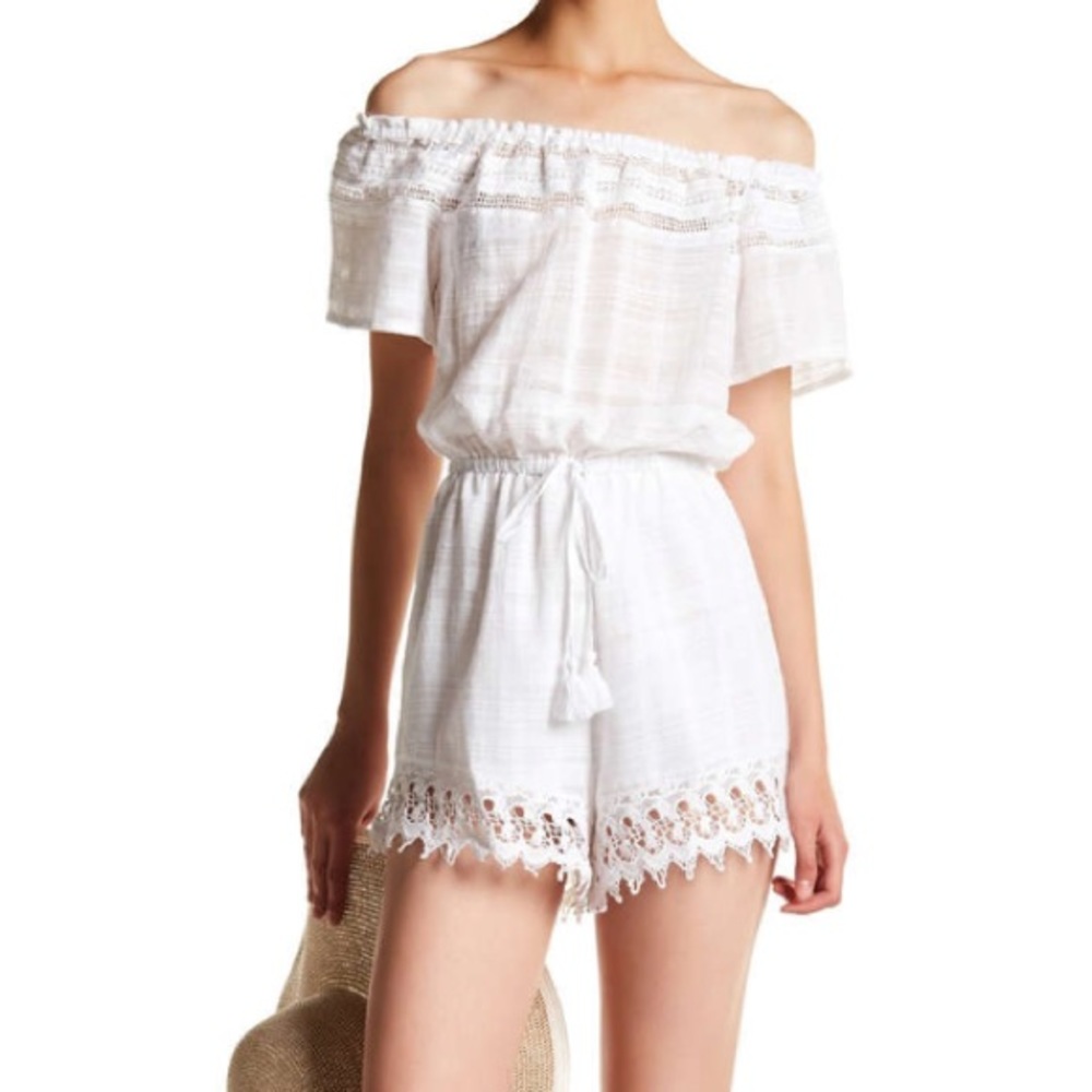 bb dakota // white lace OTS romper - Picture 3 of 3
